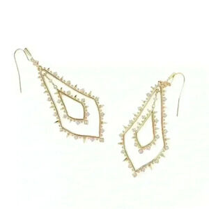 NWT Kendra Scott Alora Earrings 14K Gold over Brass‎ Luxury Glam Statement
